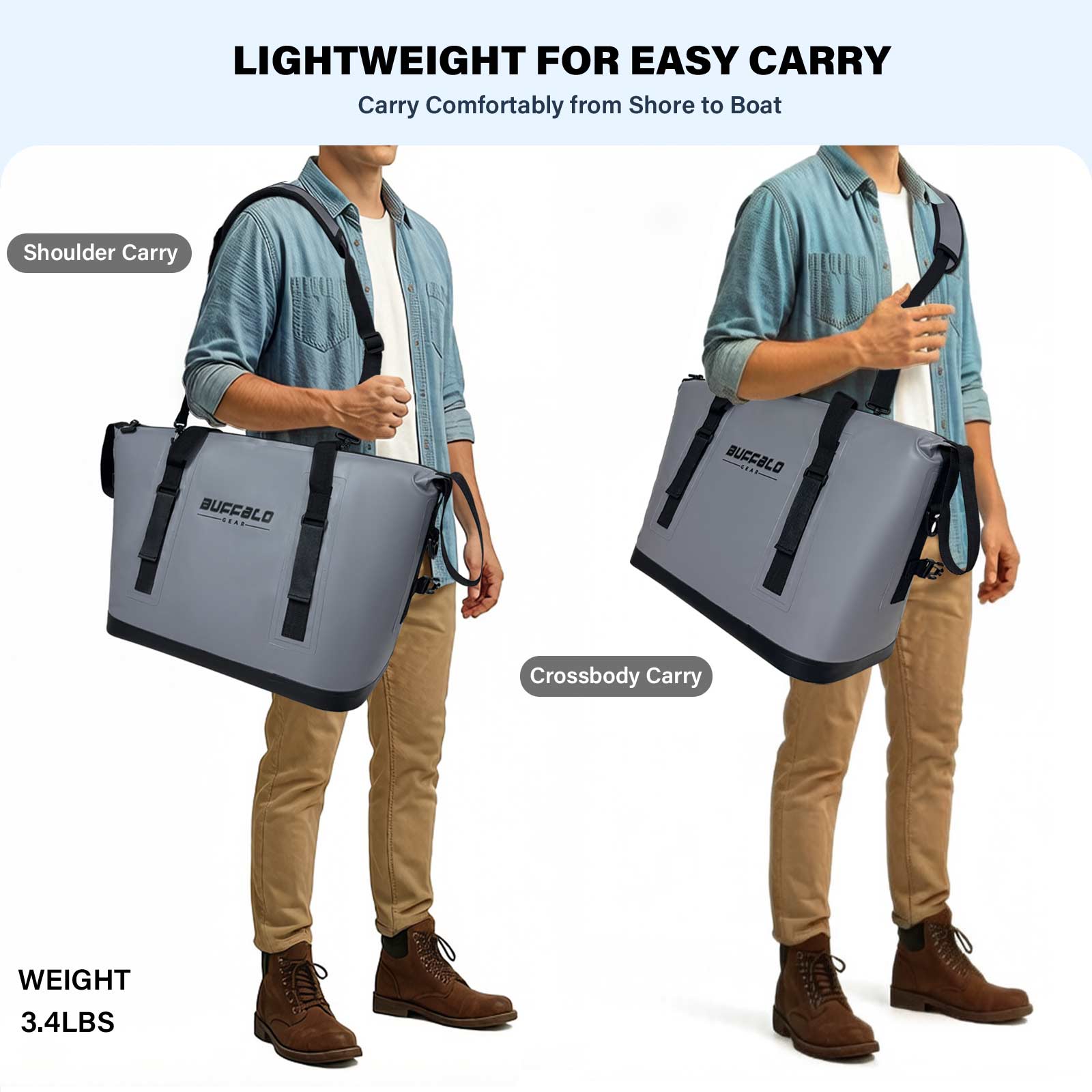 37QT Fish Cooler Bag With Fishing Rod Holder