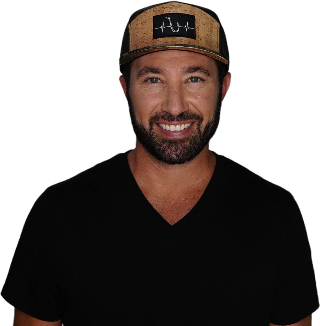 Fishing Hat - Flat Bill - Cork - Tan Camo - Laser Mesh