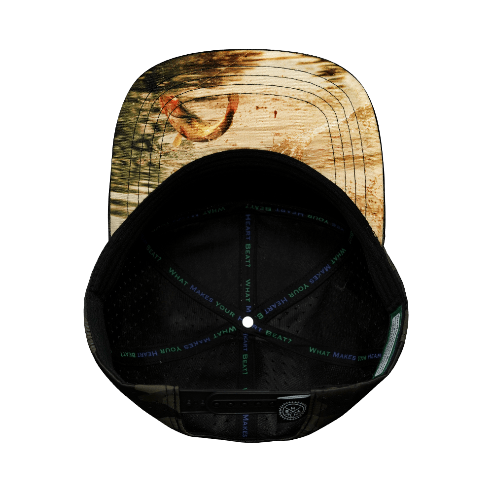 Fishing Hat - Flat Bill - Cork - Tan Camo - Laser Mesh
